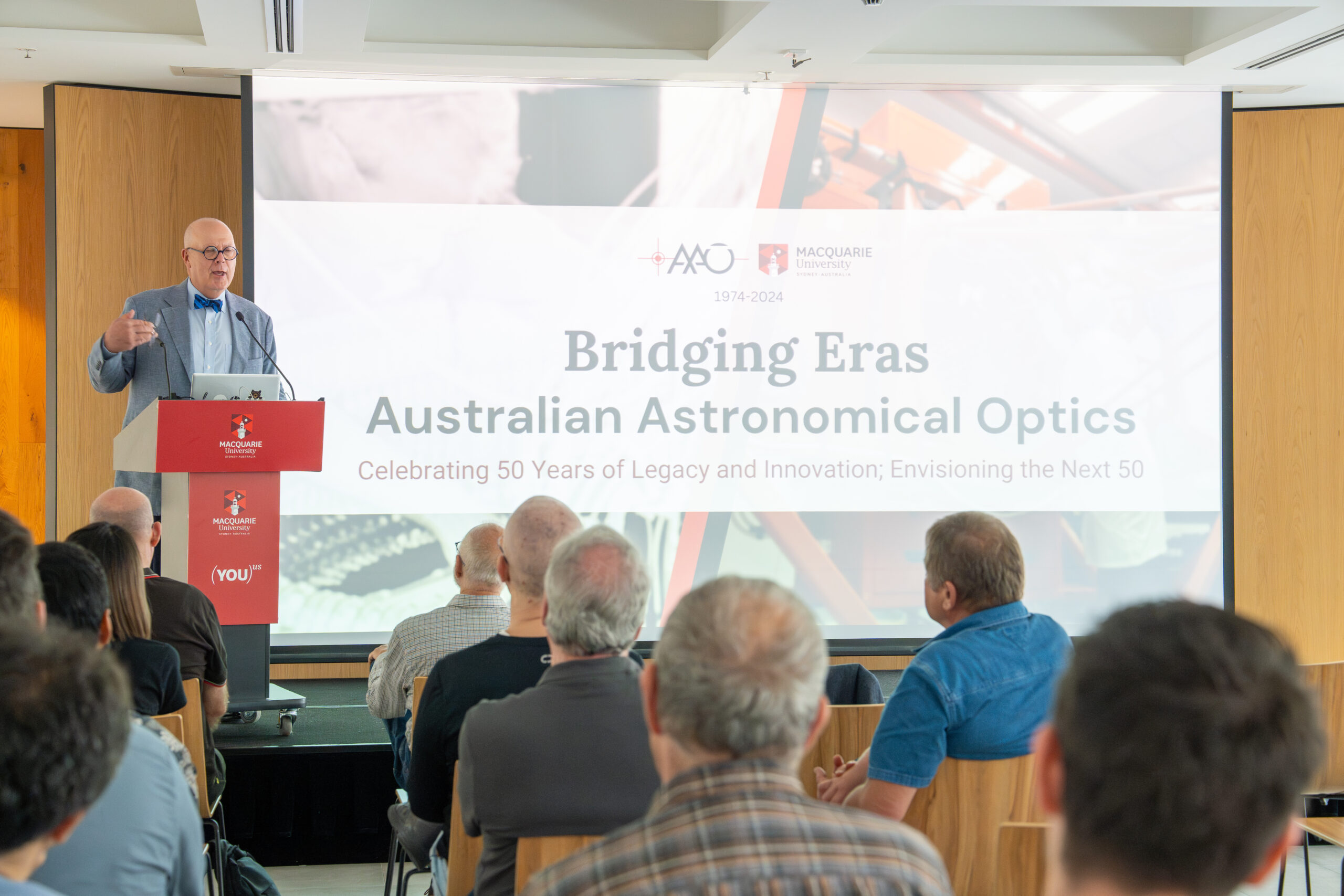 Macquarie University Vice-Chancellor, Professor S. Bruce Dowton, delivering the closing remarks of the event.